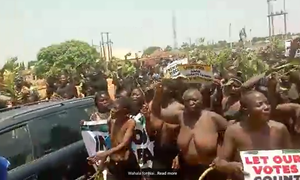 Women's Protest implies that Inec must give them back the Mandate that was taken from them.