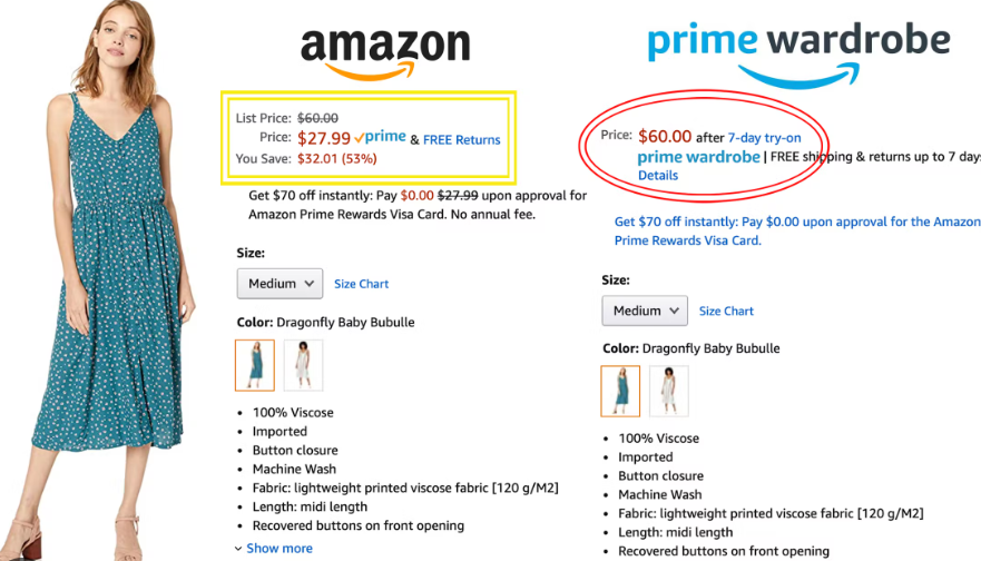 Amazon allow users to try on clothing before purchasing