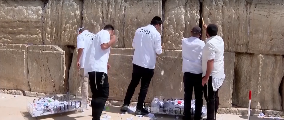 Ahead of Rosh Hashanah, the Jewish New Year, the Western Wall in Jerusalem underwent its biannual cleaning